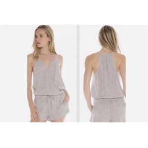 Cloth & Stone Linen Blend Dusty Lavender Romper - size Medium